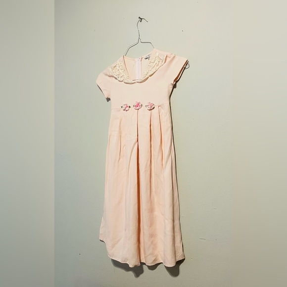 Vtg My Michelle Pink Formal Easter Church Wedding Dress Girls Size 8 Lace - Picture 3 of 9